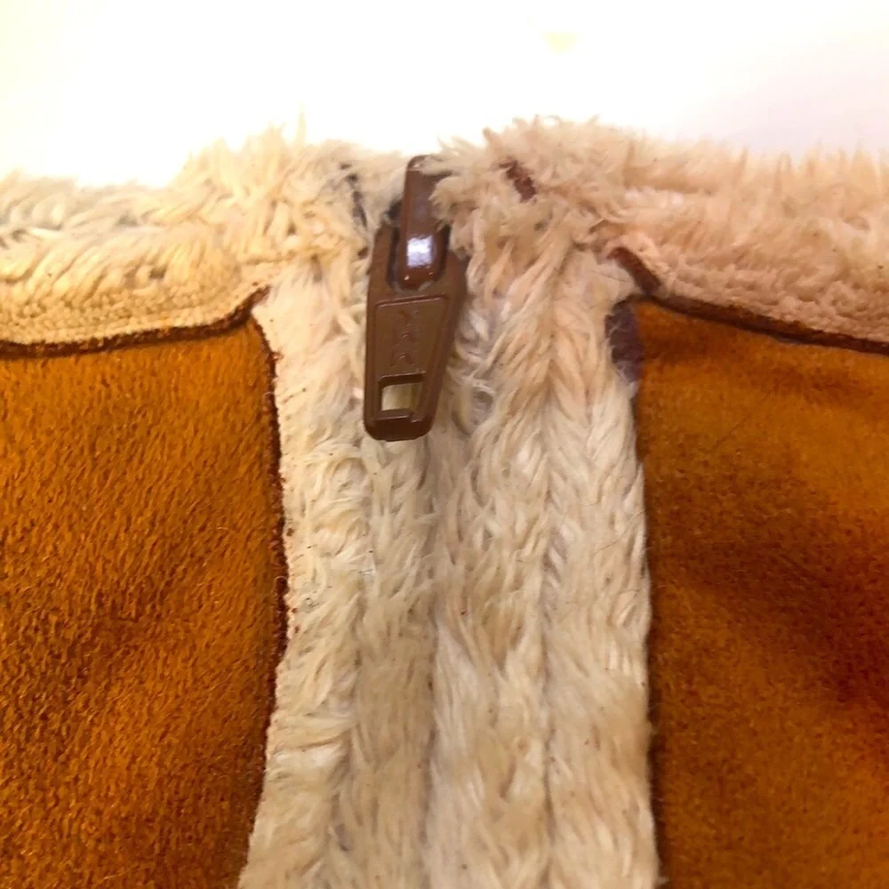 FRANCO SARTO FLEECE LINED WARM SIDE ZIP TAN SUEDE WINTER BOOTS WOMEN'S SIZE 8